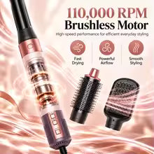 6-in-1 High-Speed Air Styler 110000 RPM Brushless Motor Hair Dryer & Styling Salon-Quality Set with Premium Storage Case