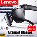 Lenovo 2027 New Upgrade Smart AI Glasses 2500W HD 8K Shooting Camera Photo Voice Call Translation Bluetooth Motorcycle Glasses