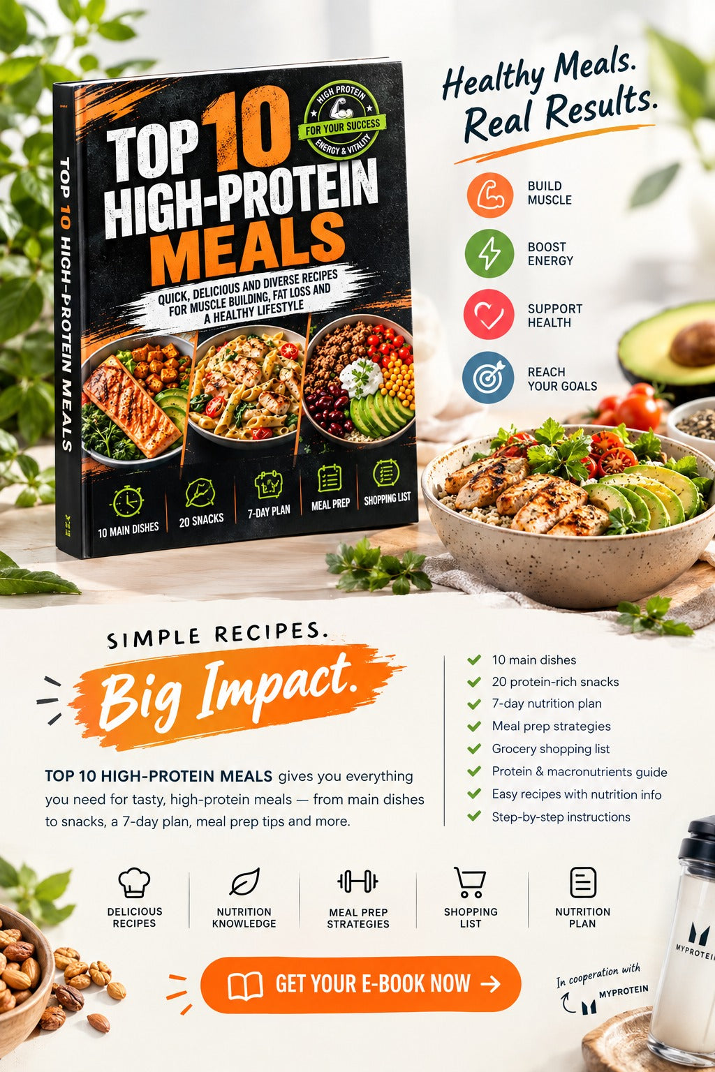 Top 10 High Protein Meals (E-Book)