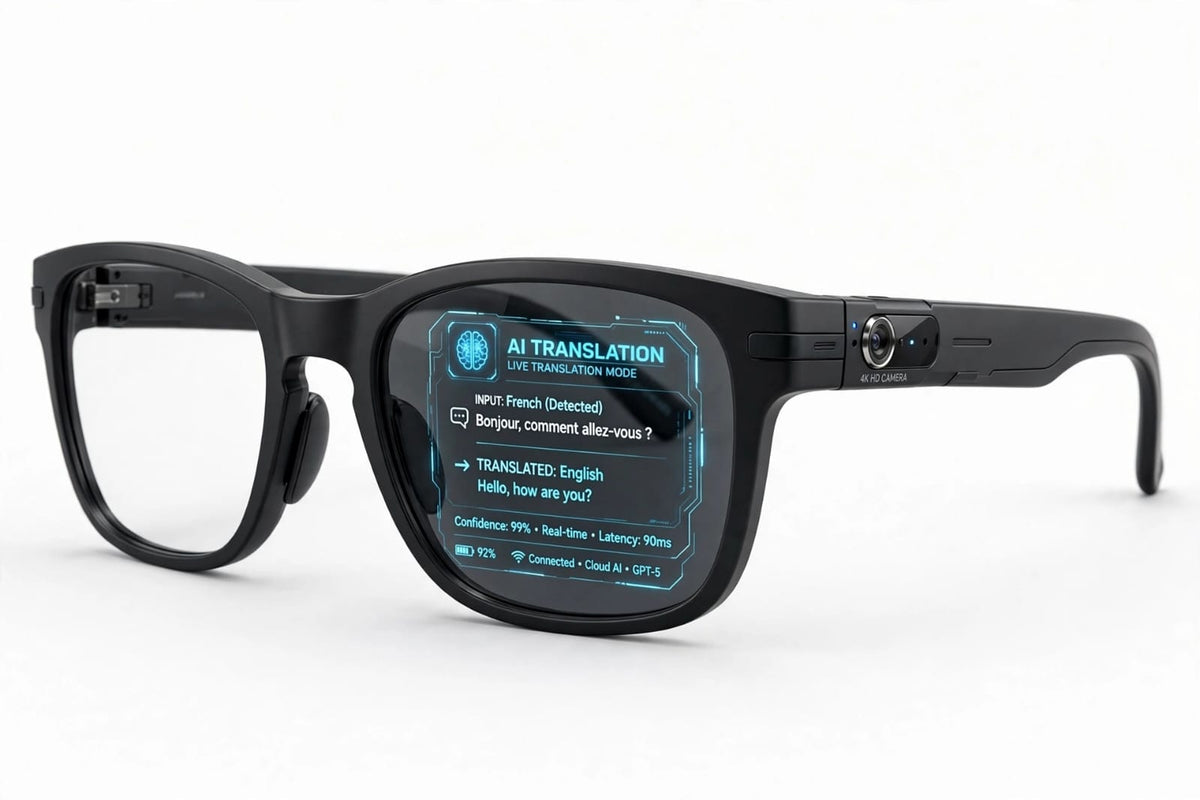 AI Smart Glasses 8MP HD Camera 8K Shooting AI Real-time Translation with Bluetooth 6.0 Earphones Call Recording Music NEW