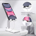 Adjustable Phone Stand for Desk – Foldable Tablet Holder, Sturdy Portable Cradle for Most Phones & iPads