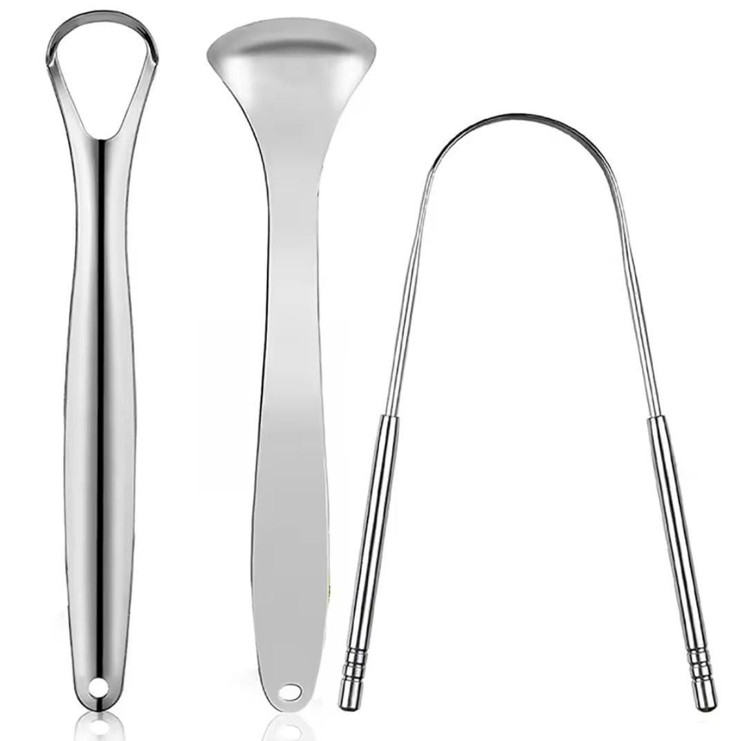 Premium 1pcs/3pcs Metal Tongue Scraper Cleaner for Adults & Kids, Portable Stainless Steel Tongue Scrapers Brushes for Removing
